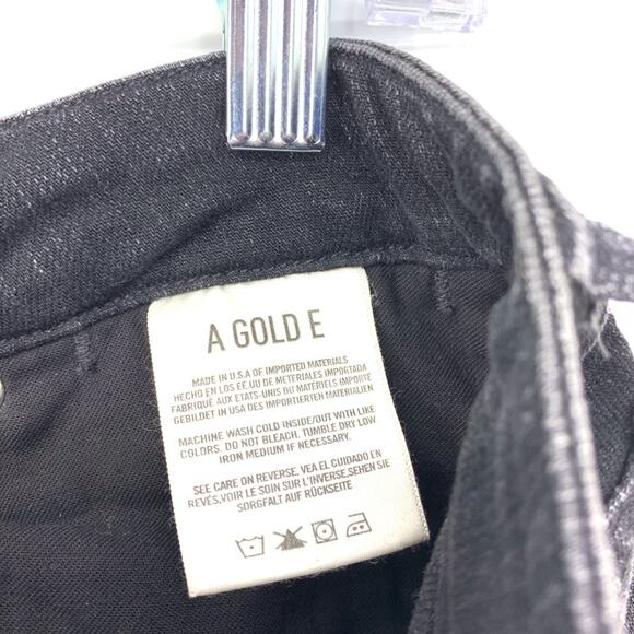 AGOLDE Women's Sz 26 Black Wash Jeans In Liverpool Distressed Low Rise Slim - Picture 5 of 7